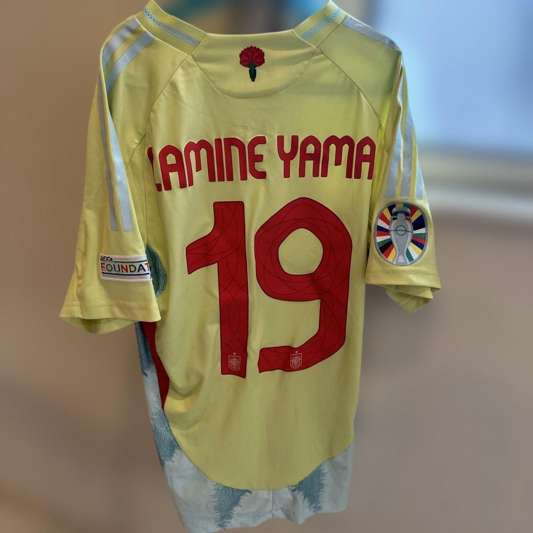 スペイン代表 adidas イエローシャツ 19番 ヤマル - メルカリ