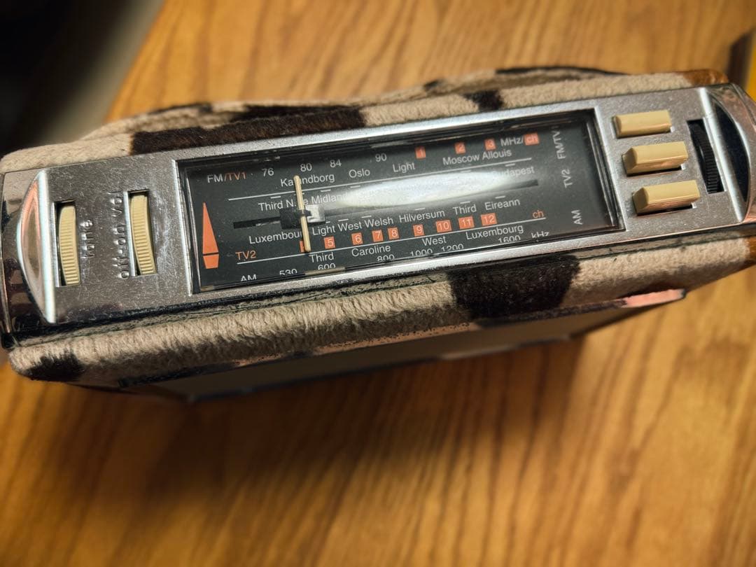 BUSH 牛柄ラジオ FM/AM レア ハラコ