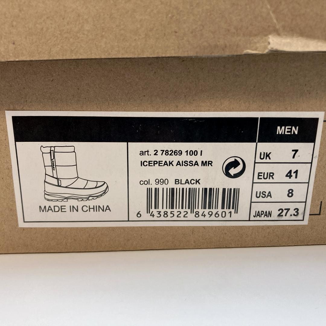 【新品未使用】ICEPEAK Aissa MR スノーブーツ 黒 27.3cm