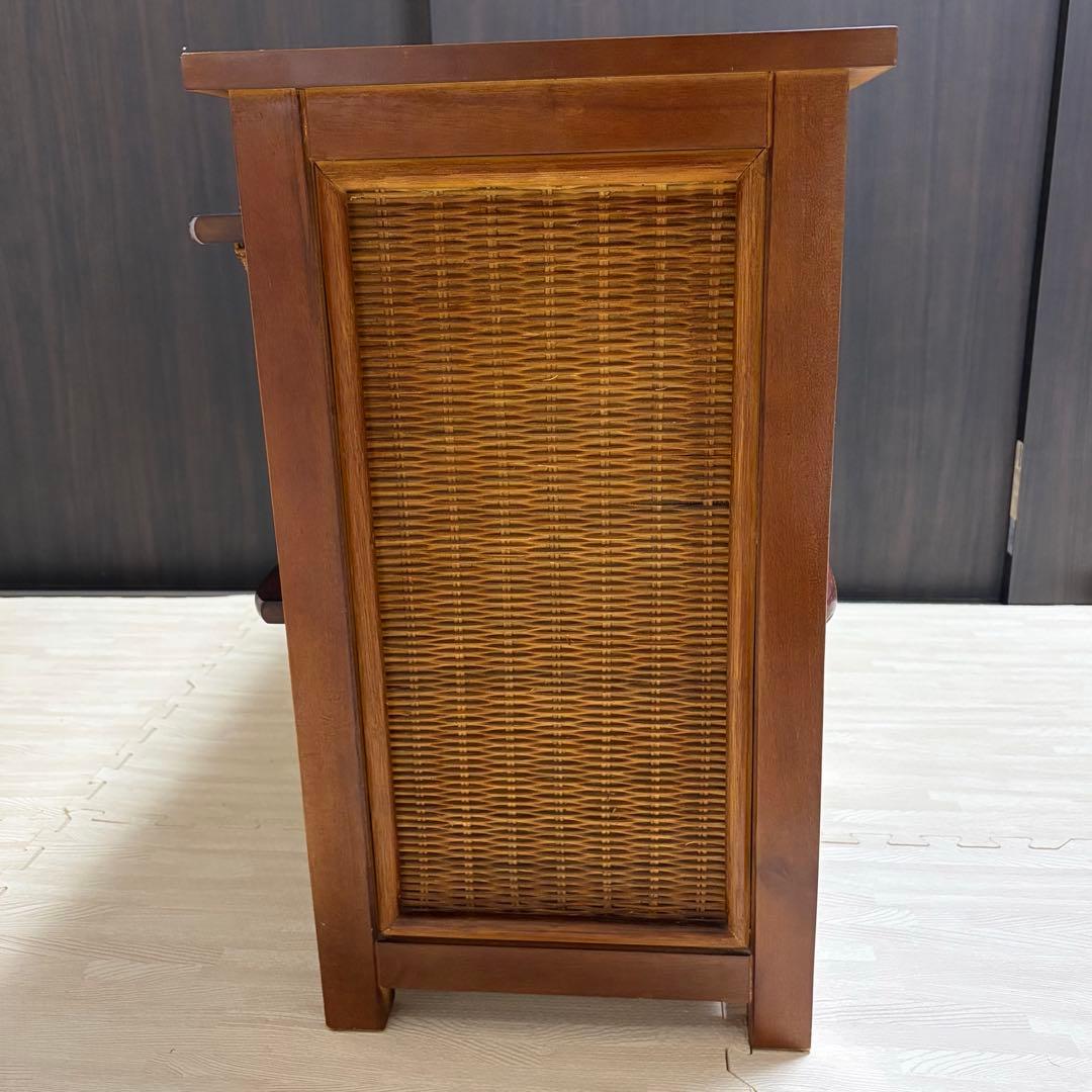 ラタンのチェスト 引き出し カゴ バスケット 籐製 ブラウン バリ風家具