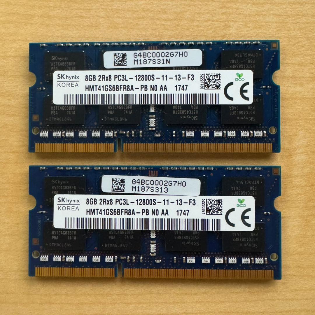 SK hynix】 8GB×2枚 /ノートPC用 メモリ DDR3 - メルカリ