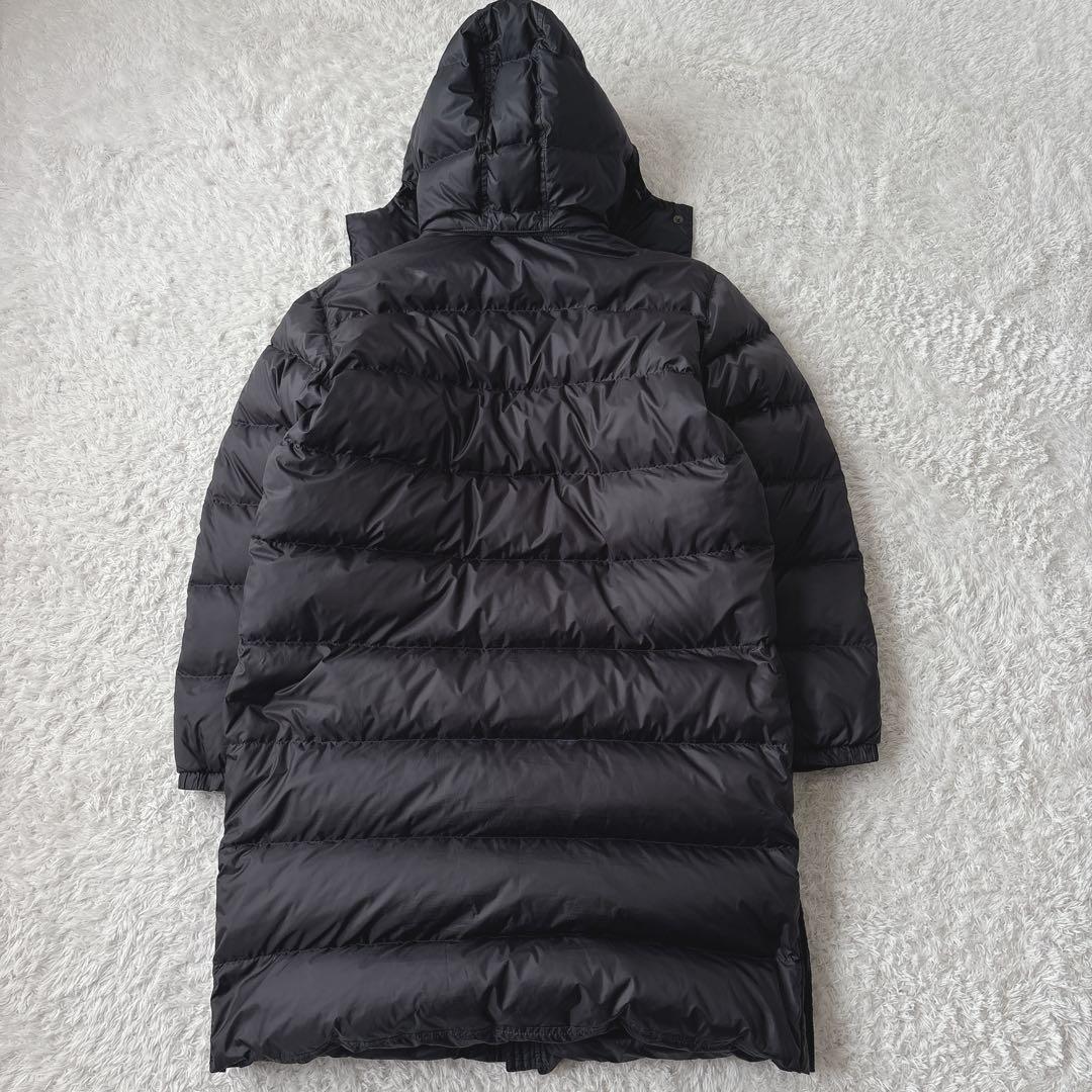 NIKE ダウンコート ベンチコート XL 黒 フード付 ゴールドスウィッシュ