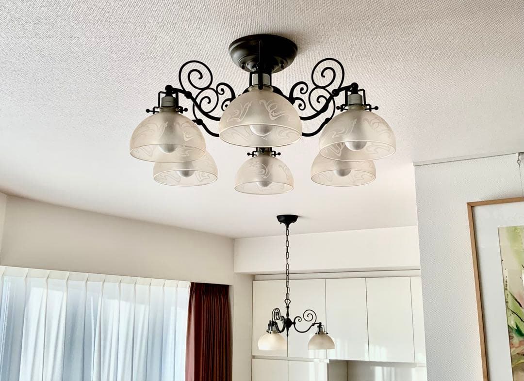 IDC大塚家具 アール・ヌーヴォー風シャンデリア 6灯 イタリア製 - メルカリ