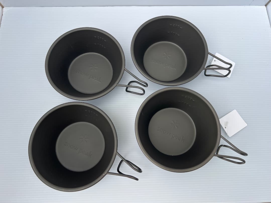 ⭐️【希少・未使用】スノーピーク peak 窒化シェラカップ 4個セット snow peak（スノーピーク） シェラカップ4個セット ステンレスシェラ