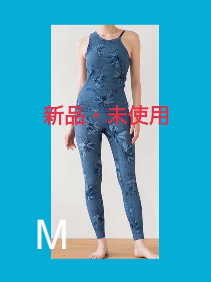 【SUKALA】リブbigフラワープリント ヨガウェア 6月新作M新品未使用 SUKALA】リブBigフラワープリントレギンス(XS・S・M・Lサイズ スモーク