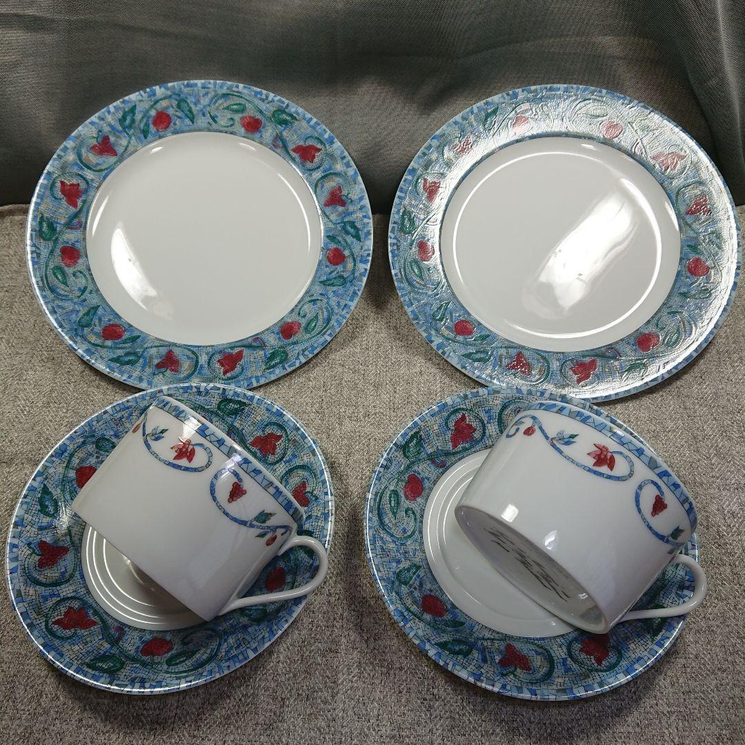 アビランド リモージュ フルーツモザイク カップ ＆ ソーサー プレート