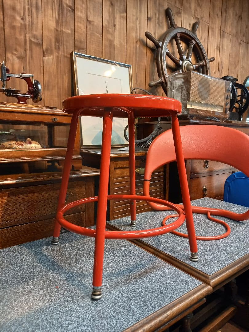 レア　1970s　アメリカ製　ヴィンテージ　スチール　インダストリアル　スツール DULTON（ダルトン） スツール 高さ調節機能付 スツール クリッパー 2