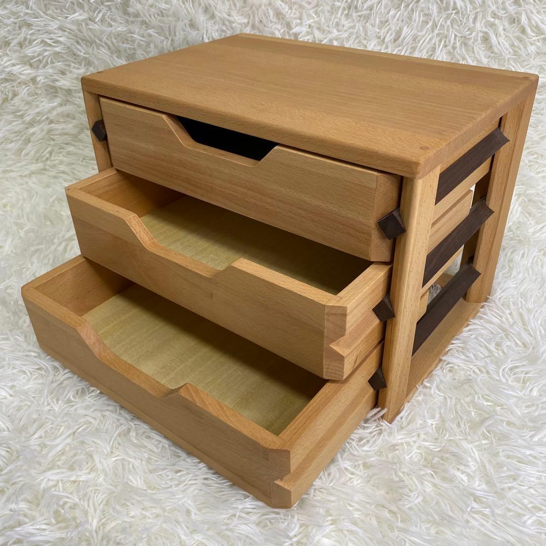 【木製／3段】オシャレ チェスト 小物入れ アクセサリーケース 収納ケース 棚 sen-0145.jpg