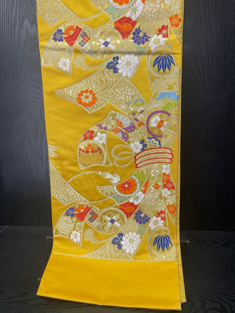 新品 未仕立て 西陣織 七歳用袋帯 祝帯 手結び帯 七五三 正絹 和装