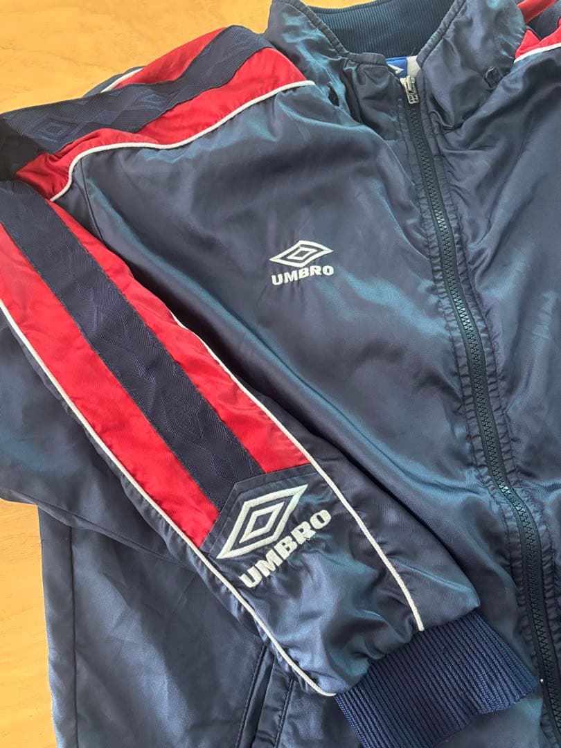 UMBRO ウィンドブレーカー上下セット ネイビー/レッド 上:L 下:M