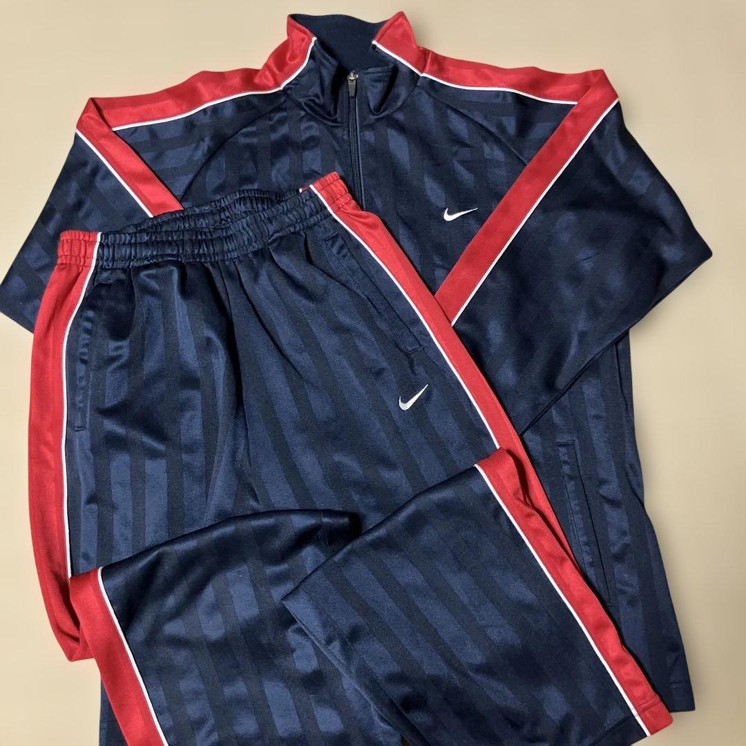 Nike ジャージ上下セット メンズ M ネイビー/レッド - メルカリ