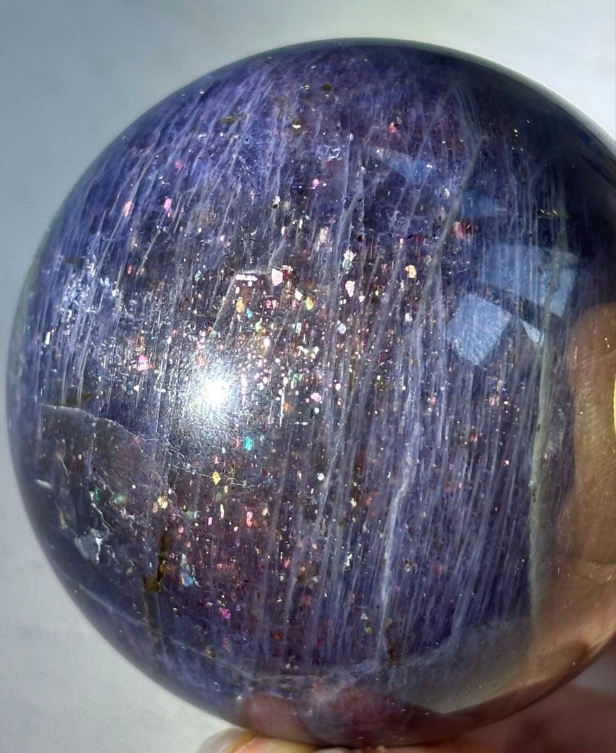 《大型アイオライト》深藍の奥行き　存在感スフィア　丸玉　希少　ブラットショット