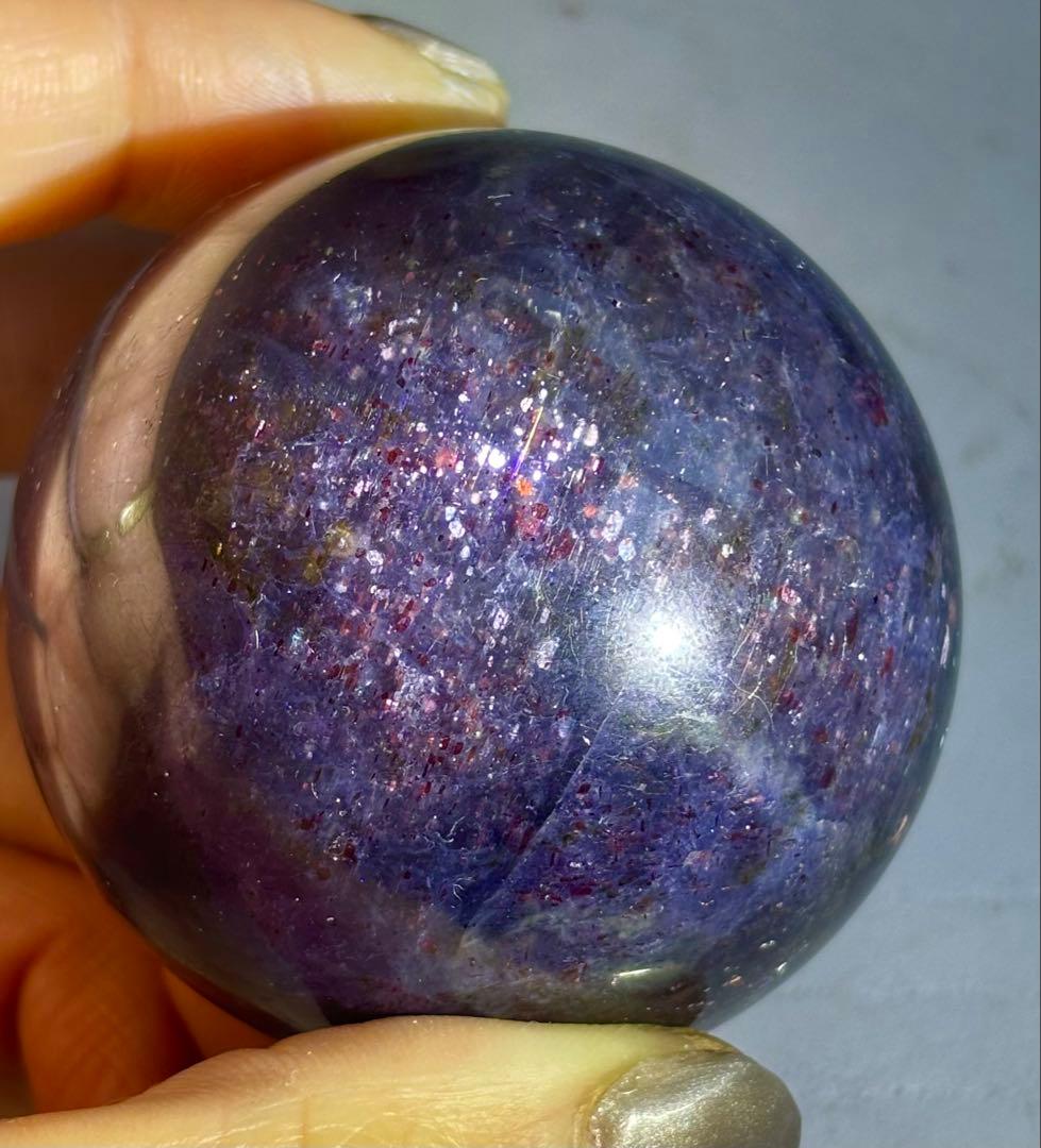 《大型アイオライト》深藍の奥行き　存在感スフィア　丸玉　希少　ブラットショット