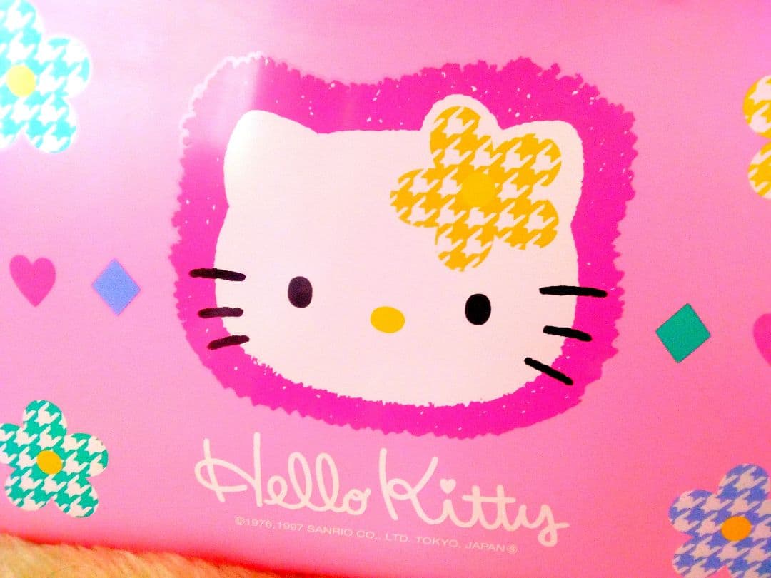 超希少！カオハナキティオープン式BIG収納ケース BOX 平成レトロ 1997