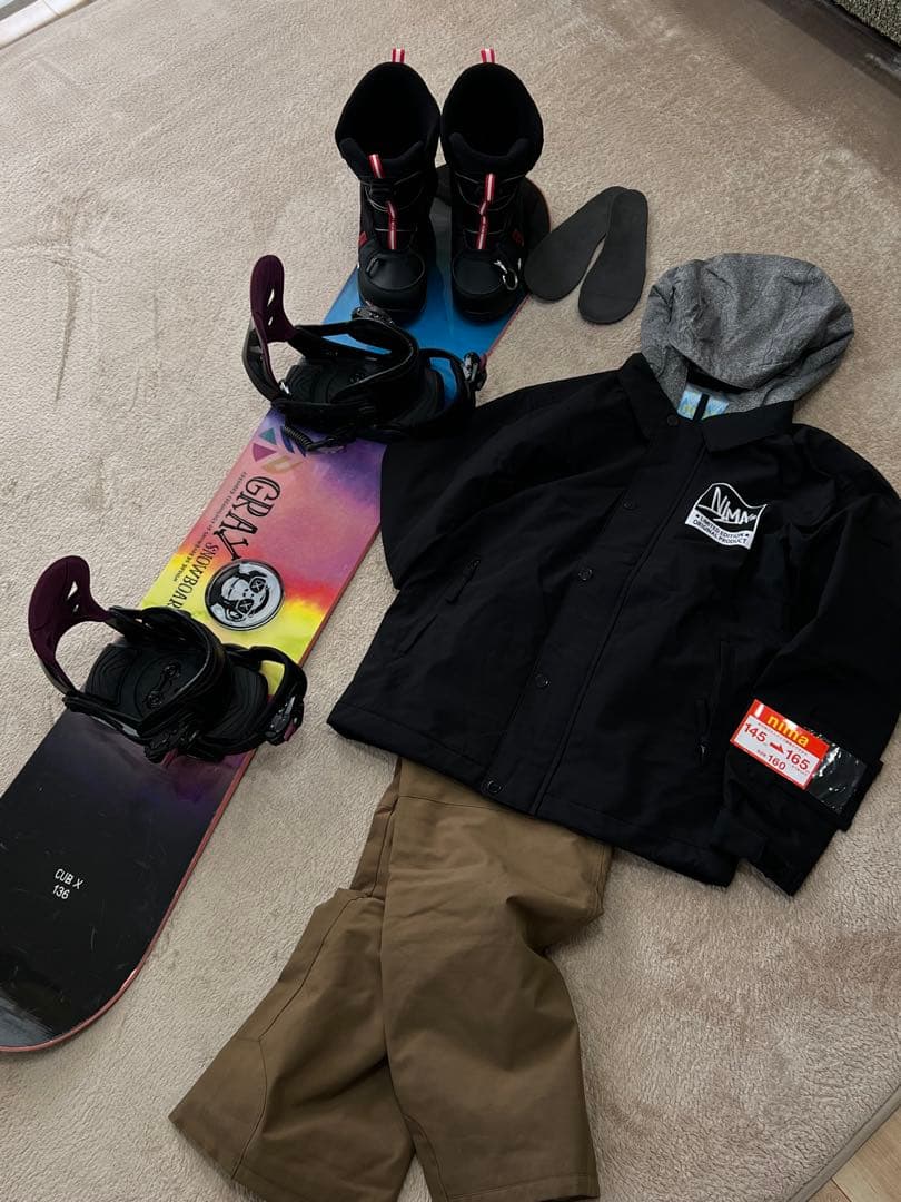 スノーボードセット145〜155 GRAYボード136ブーツk2 NIMAウェア - メルカリ