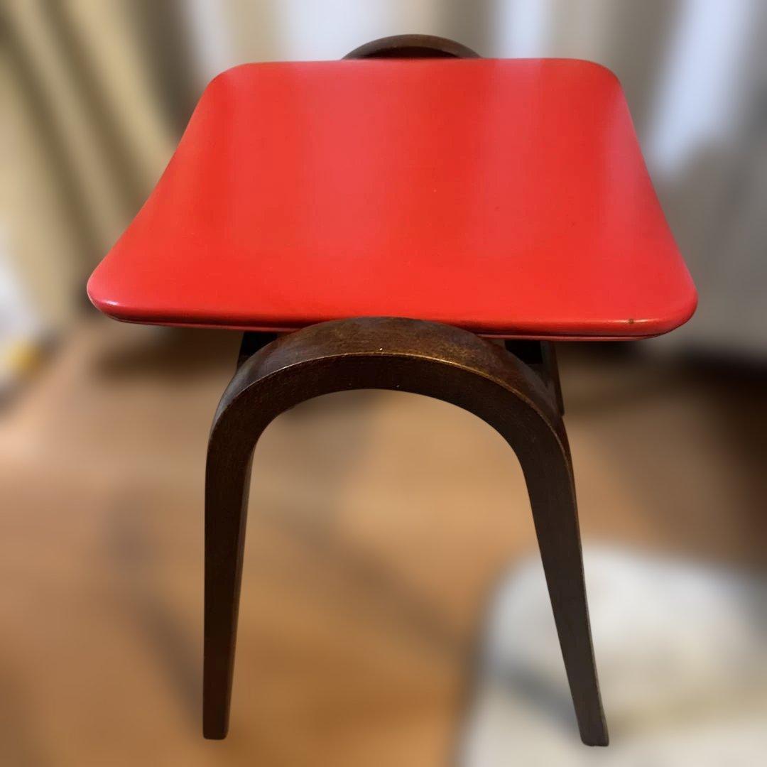 秋田木工 AKITAMOKKO 木製スツール 赤座面 曲木 ヴィンテージ - メルカリ