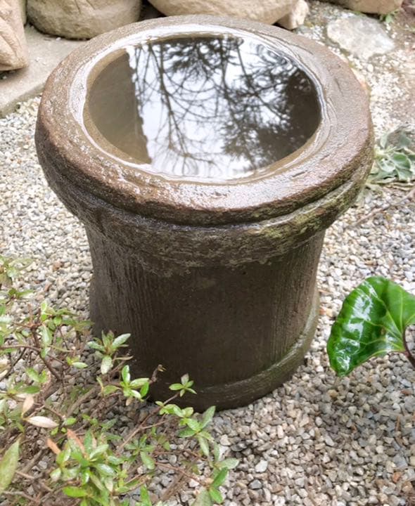 縁先手水鉢・蹲】造園水石飾り石ガーデニングバードバス箱庭 - メルカリ
