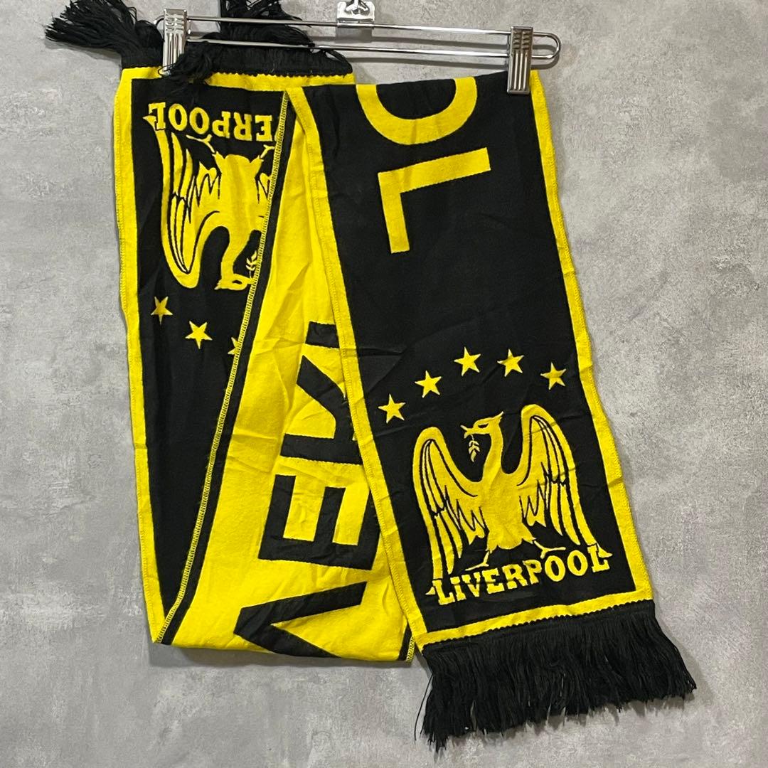 mark様【f2416】タオルマフラーサッカーリバプール黒黄プレミアリーグ
