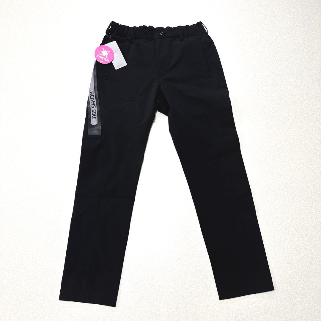 新品タグ⭐️BEAMS GOLF ストレッチパンツ ロゴジップ ブラック S