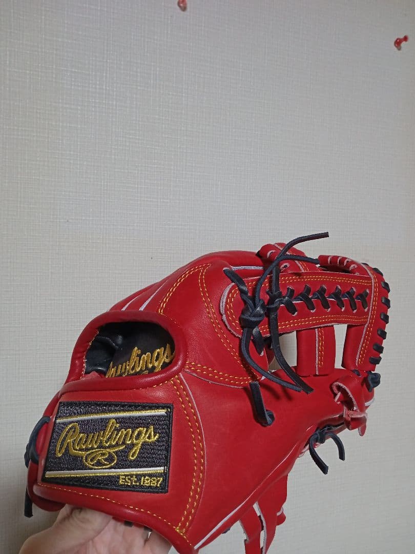 新品　ローリングス　赤　軟式　内野用グローブ ローリングス グローブ 大人 一般 軟式 HOH PRO EXCEL 内野手用