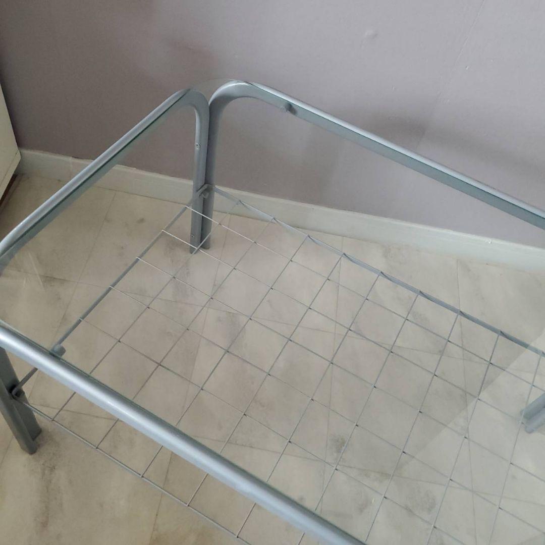 アイリスオーヤマ ガラステーブル レトロ センターテーブル 収納 網棚