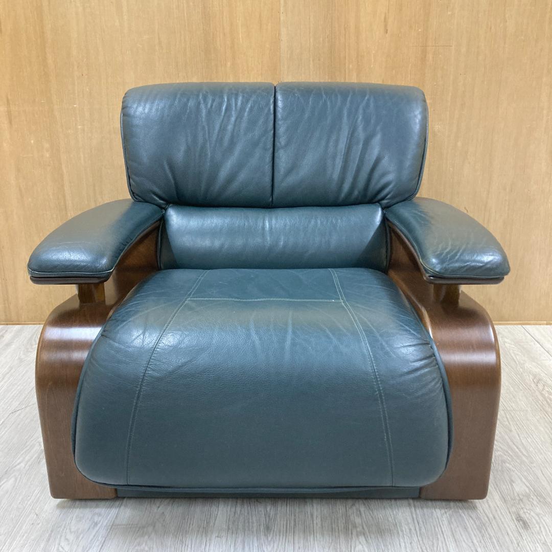 冨士ファニチア FUJI FURNITURE 総革 1人掛けソファ A - メルカリ