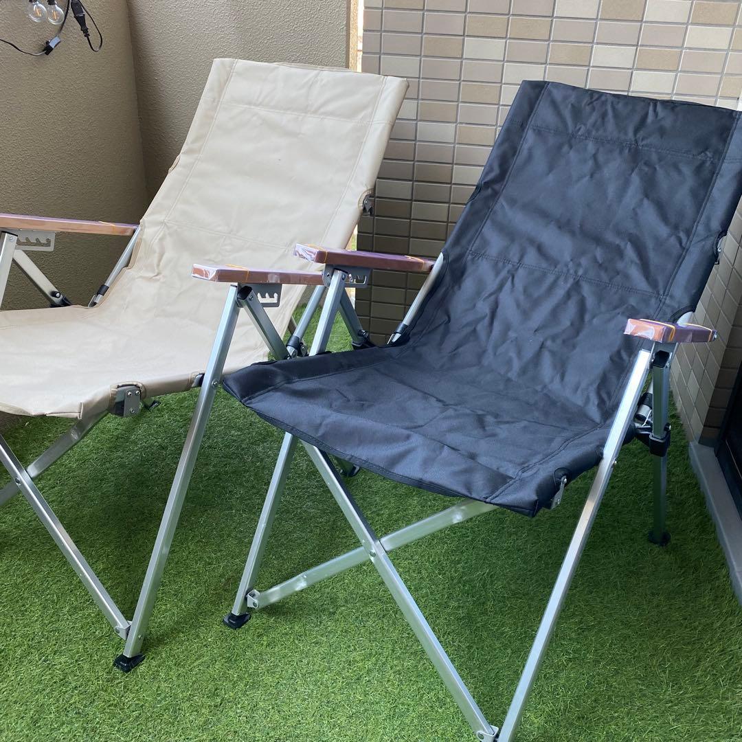 新品コールマンOEM品】スノーピーク風レイチェア ブラック カーキ 2脚