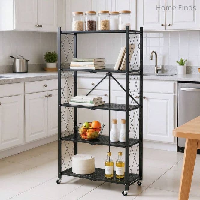 幅 70ステンレス製メタルラック キャスター付き 折りたたみ式 キッチン