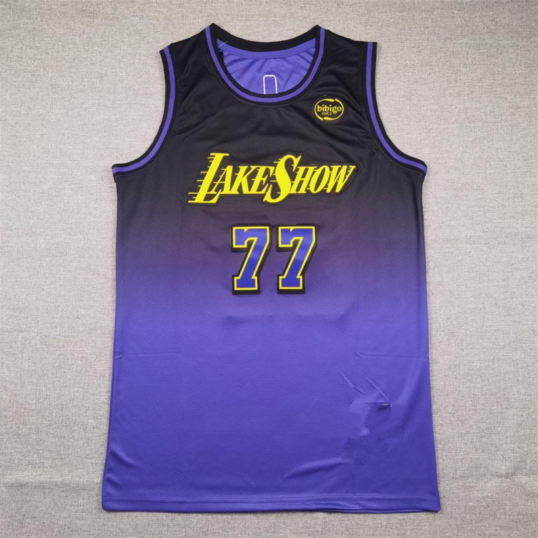 NBA ルカ・ドンチッチ（Dončić）レイカーズ ユニフォーム 紫 刺繍