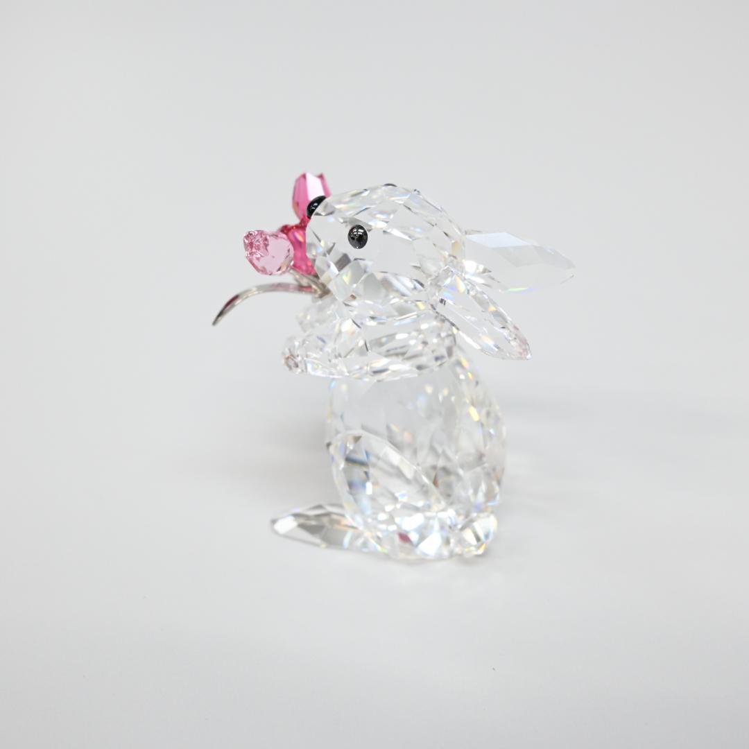 Mashu様専用□ 45699☆年 スワロフスキー うさぎとチューリップ 置物