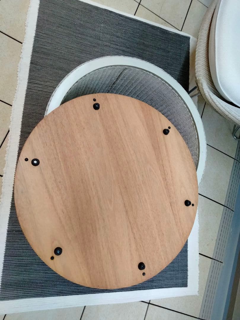 ヴィンセントシェパード◇丸テーブル◇収納◇木製天板◇日焼け有