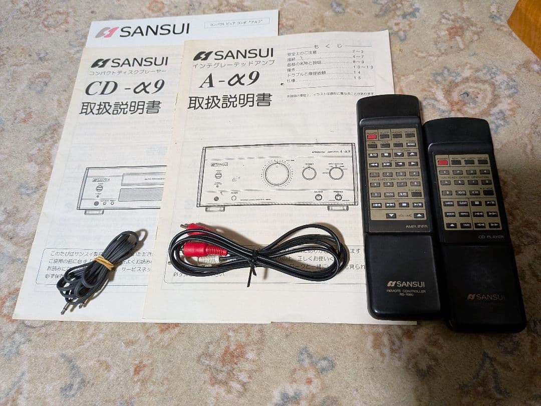 SANSUI ALF9 コンポ 2wayスピーカーリモコン、ケーブル、取説書付き