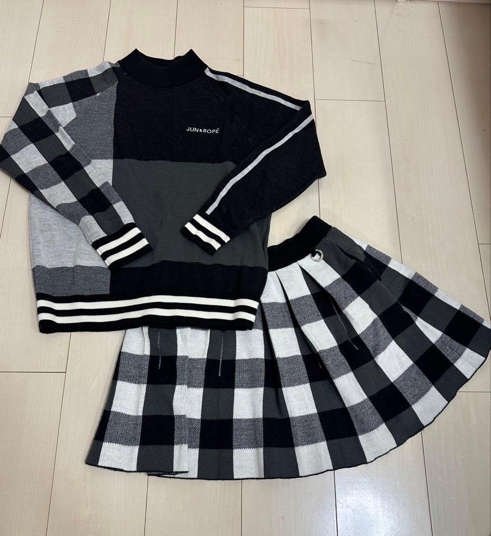 ジュンアンドロペ　ギンガムニットセットアップ　セット販売 ハートギンガムチェックニットセットアップ – BUNNY APARTMENT
