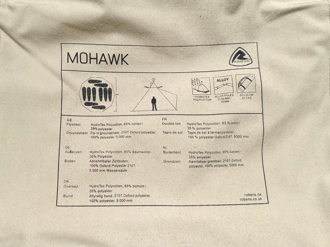 良品 ROBENS ローベンス モホーク ティピー型 10人用テント - メルカリ