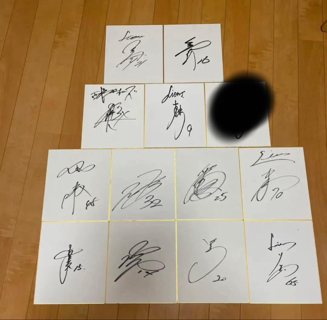 西武ライオンズ サイン色紙13枚セット 埼玉西武ライオンズ 応援グッズ ネイビー サイン色紙 鈴木将平プロ入り