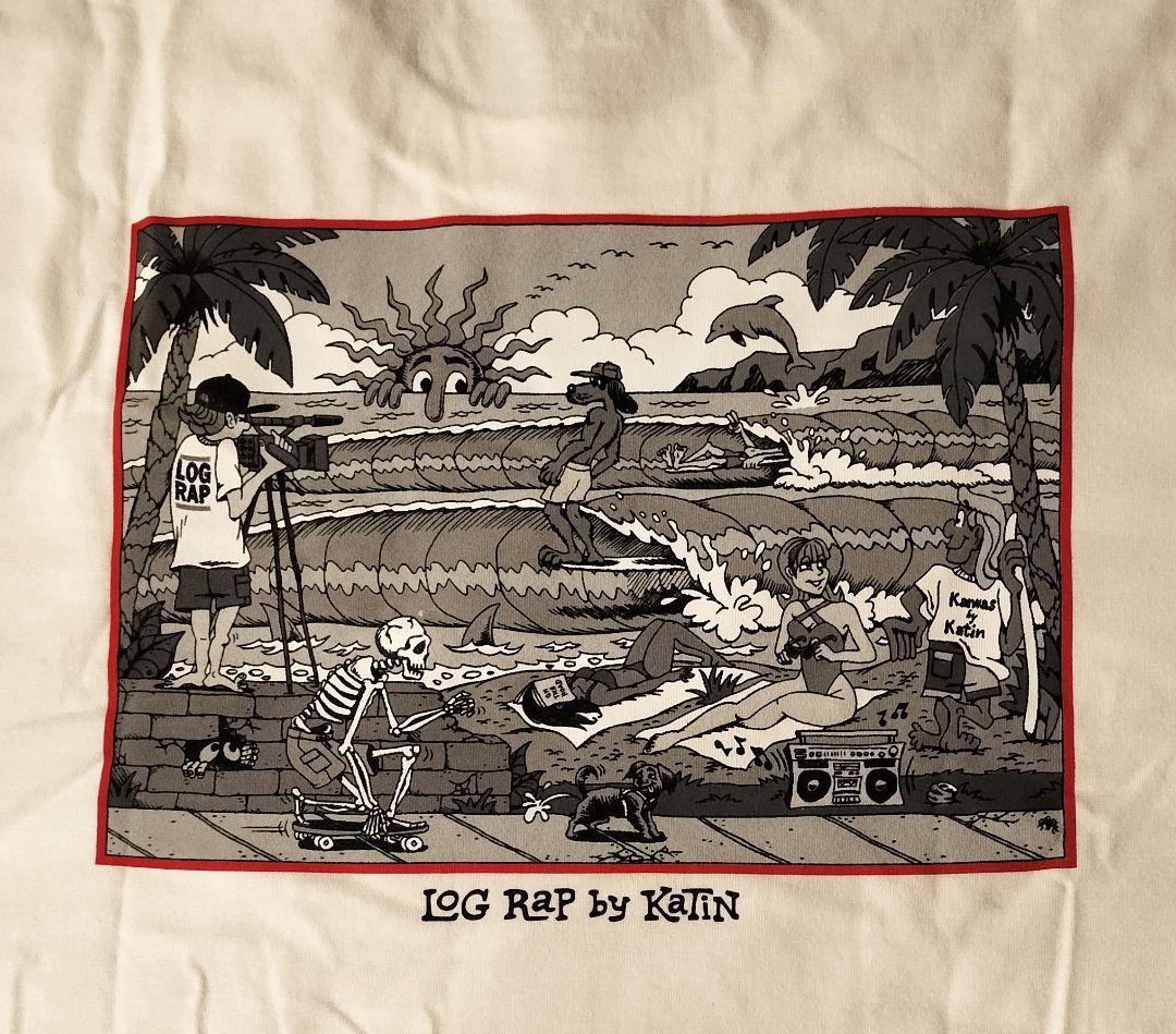 LOG RAP BY KATIN ロゴ&バックプリントTシャツ M ホワイト - メルカリ