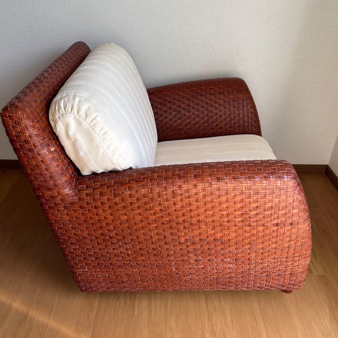 希少】日本フクラのひとりがけソファー マロニー 本革 モダン家具HUKLA