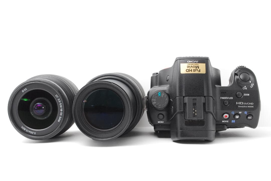 美品】ダブルレンズ SONY α37 スマホ転送 純正カメラバッグ 望遠レンズ