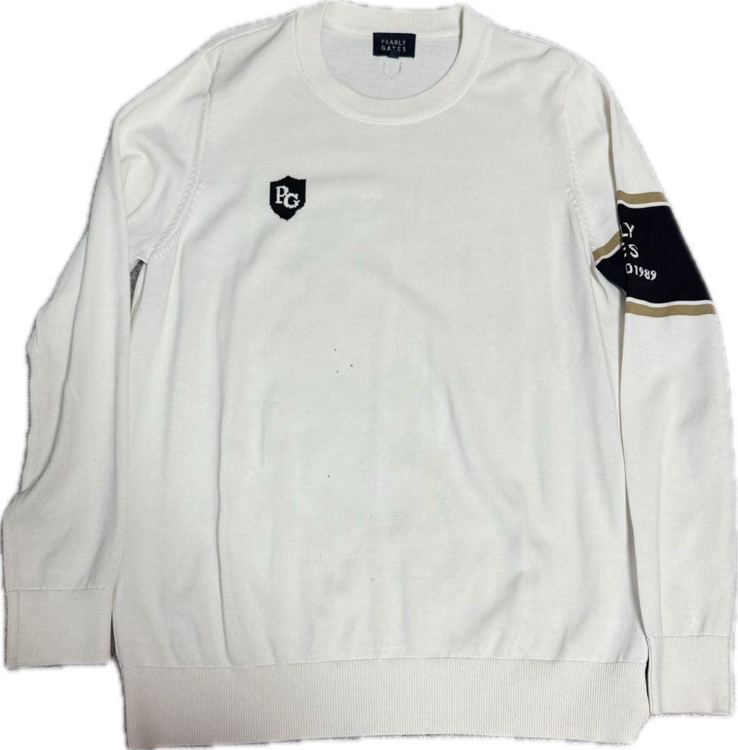 PEARLY GATES パーリーゲイツ ホワイト長袖セーター - メルカリ