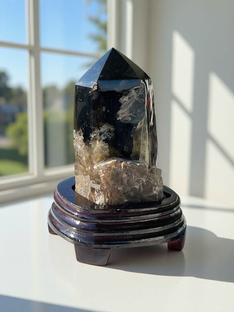 ⭐️モリオンポイント♡BIGサイズ 木の専用台座セット 魔除け 邪鬼 浄化