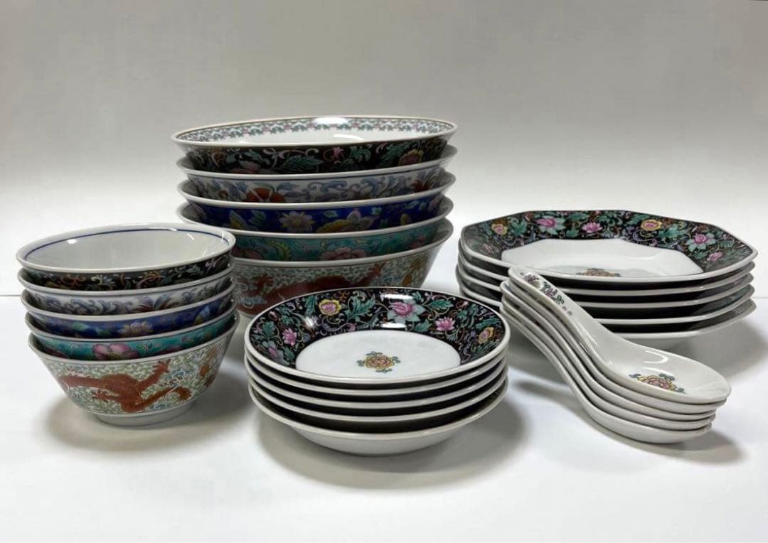 大昭和龍峰製 中華皿 セット 昭和レトロ ビンテージ 5種類×5個＝25点