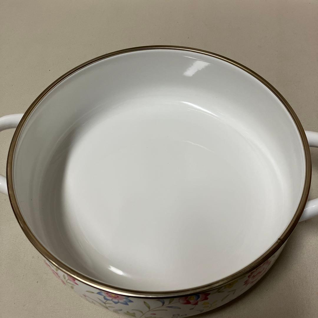 ゆかぴ様専用 新品 エジリー ホーロー鍋 ルピナス 両手鍋 EIJRY 花柄