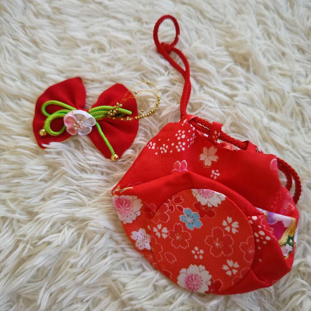 七五三 3歳 女の子 着物セット 赤 ピンク 白色 被布付き 和装 晴れ着