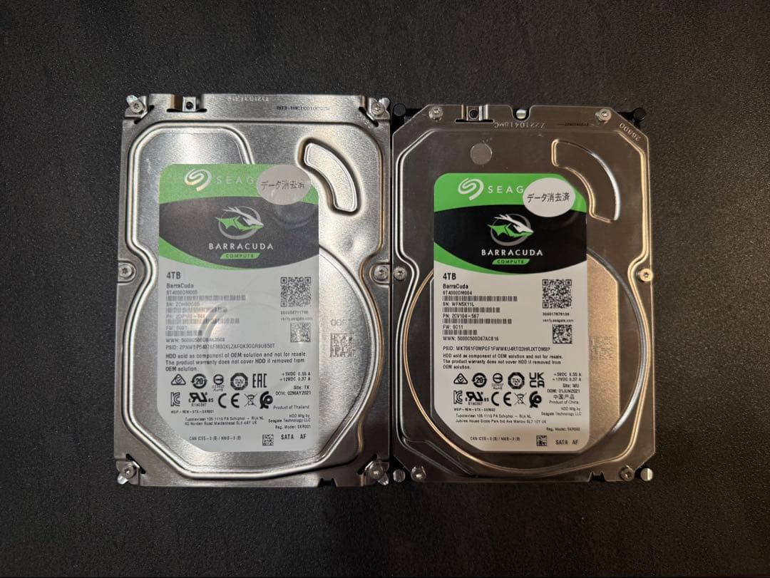 Seagate Barracuda 4TB HDD 2台セット Seagate Barracuda 4TB HDD 2台セット 3.5インチHDD2個Seagate Seagate