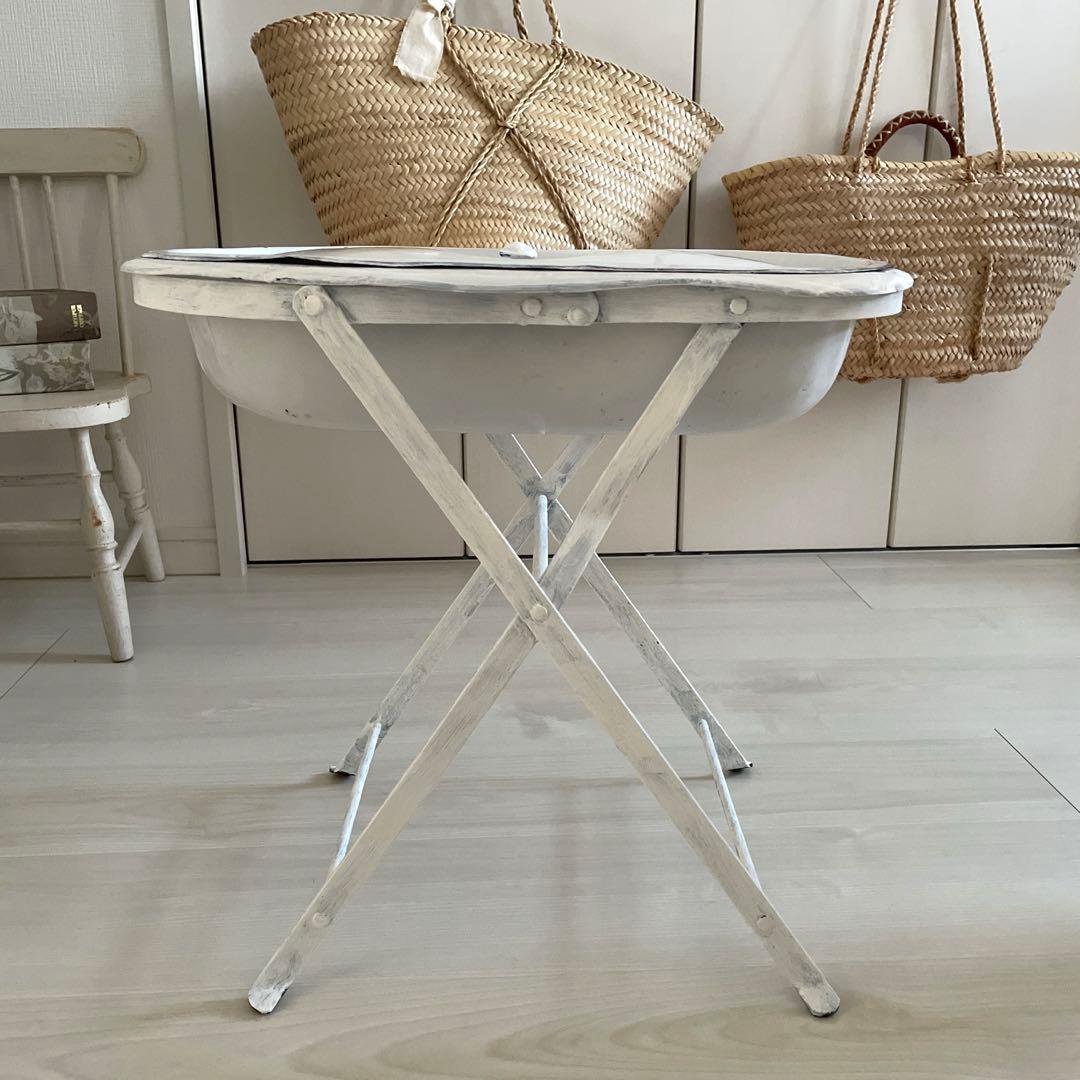 アンティークベビーバス アンティーク ベビーバス（白脚）～【パインフラットアンティーク】