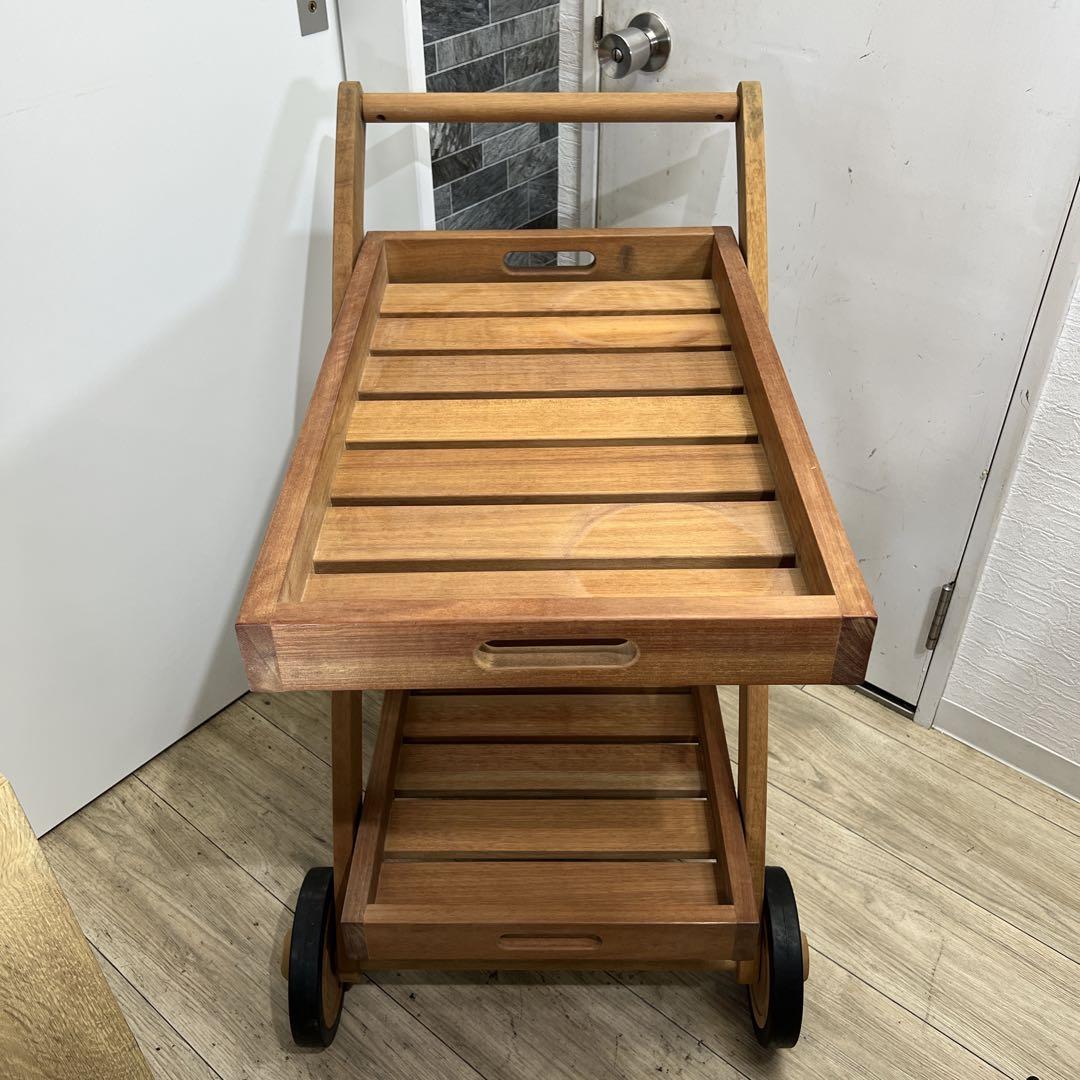 未使用】希少 KOIZUMI アンティーク 2段ワゴン キッチン BBQ 木製