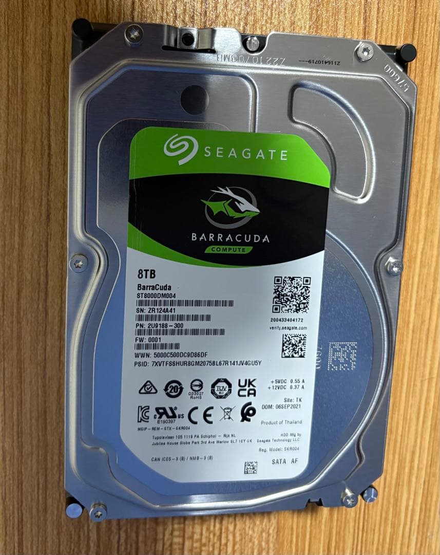 ST8000DM004 Seagate Barracuda 8TB 使用848h - メルカリ