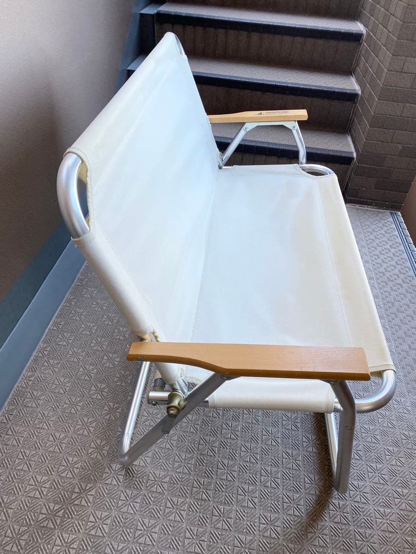 キャプテンスタッグ 折りたたみベンチ ホワイト白_鹿ベンチ 折りたたみ