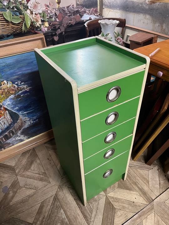 レトロチェスト 昭和レトロ レトロポップ 緑 グリーン インテリア 当時