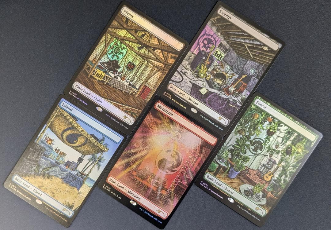 MTG Foil基本土地5種(平地、島、沼、山、森) Secret Lair - メルカリ